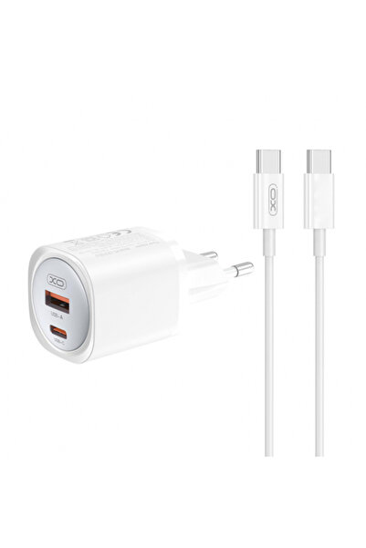 XO Design Incarcator Retea Cu Cablu USB-C CE21, 30W, 3A, 1 x USB-A - 1 x USB-...