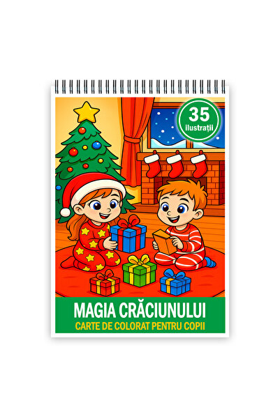 Legendary Gifts Carte de colorat pentru copii , 35 de ilustratii Magia Craciu...