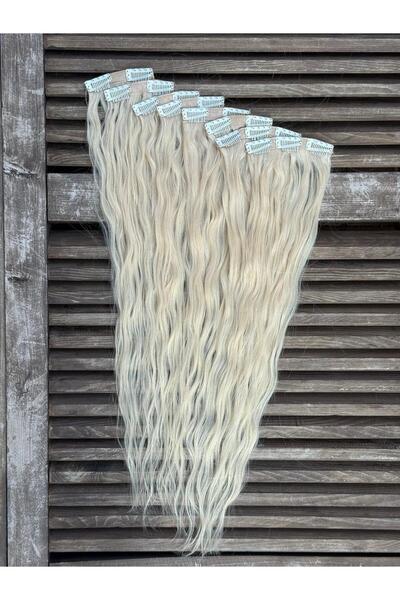 Suzan Peruk 8 Parça Çıtçıt Set- Doğal gerçek boyanabilir yıkanabilir maşa fön...