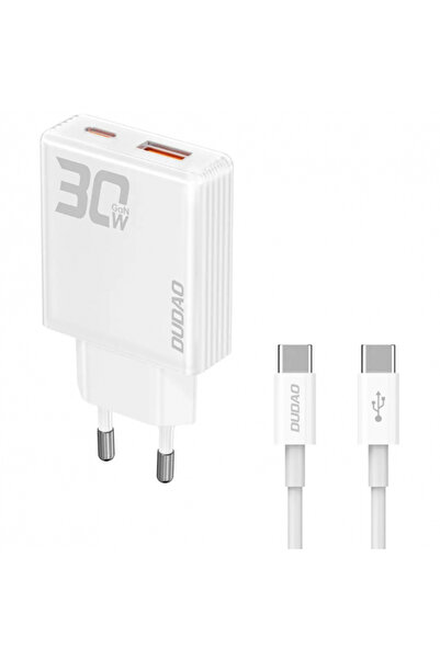 DUDAO Incarcator Retea cu Cablu USB-C A30EUT, 30W, 3A, 1 x USB-A - 1 x USB-C,...