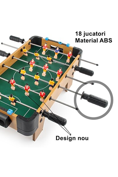 GOLD MARKET Football Table with 6 Handles and Legs, Metal, Wood and ABS, Field and 18 Players, Scoreboard