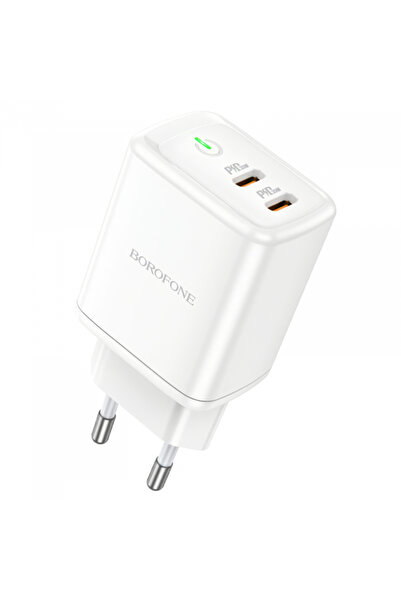 OEM Borofone Bn9 Φορτιστής Ρεύματος, 35W, 3A, 2 X USB-C, Λευκό