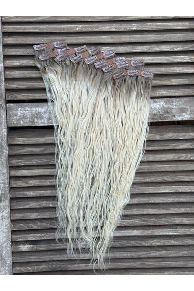 Suzan Peruk 8 Parça Çıtçıt Set- Doğal gerçek boyanabilir yıkanabilir maşa fön...