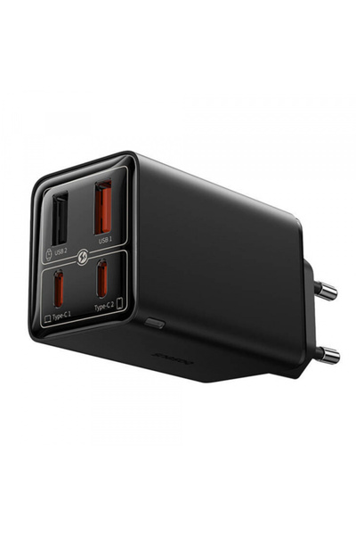 Baseus GAN 6 Pro USB-C Power Adapter, 65W, 3.25a, ​​2 X USB-A - 2 X USB-C, Bl...