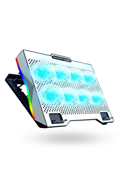 ForWhat Büro Ev Ofis için 8 Fanlı Rgb Işıklı Metalik Notebook Suğutucu