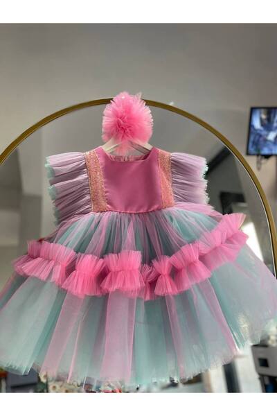 sarena Water Green Tutu Matching Sequin Girls' Design Birthday Dress