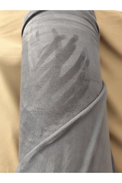 POYRAZ Süet ince kaplama kumaşı gri