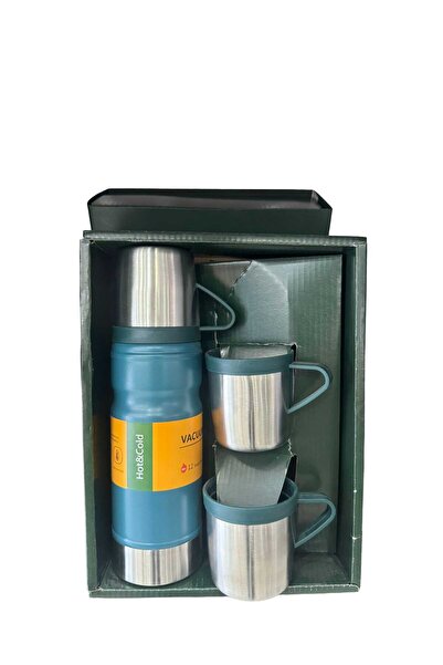Thermohis 6158 Çelik Termos 3 Bardaklı Set