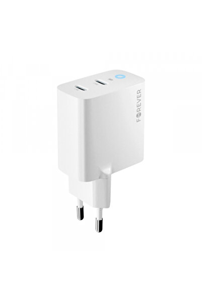 OEM Forever Tc-06-40CC Φορτιστής ρεύματος, 40W, 3A, 2 X USB-C, Λευκό