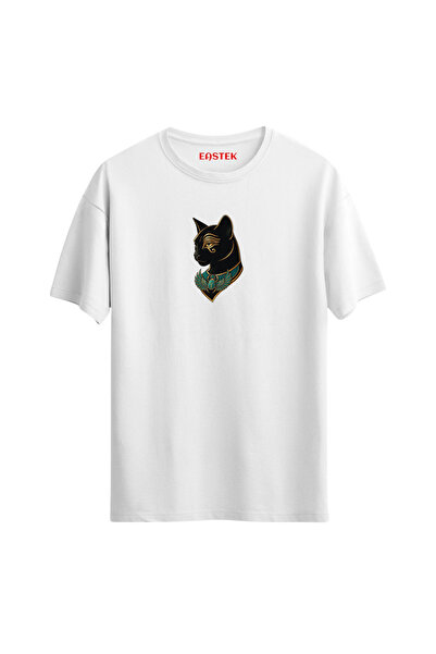 Açık Garaj Mystic Black Cat Printed T-Shirt, Men's T-Shirt, Women's T-Shirt, Unisex T-Shirt