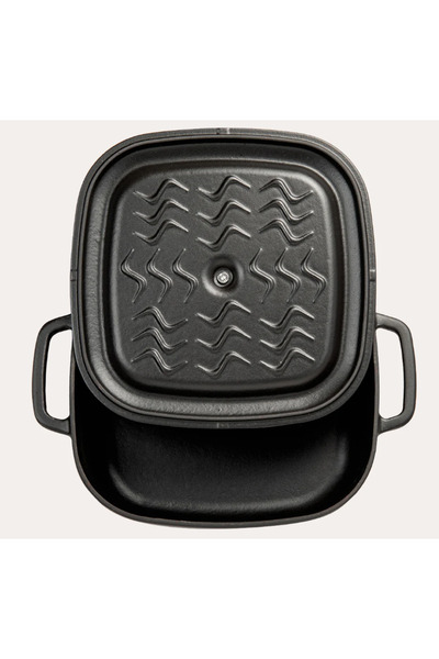 Sürel Aroma Kapak Kırmızı Kare Derin Döküm Tencere 24x24