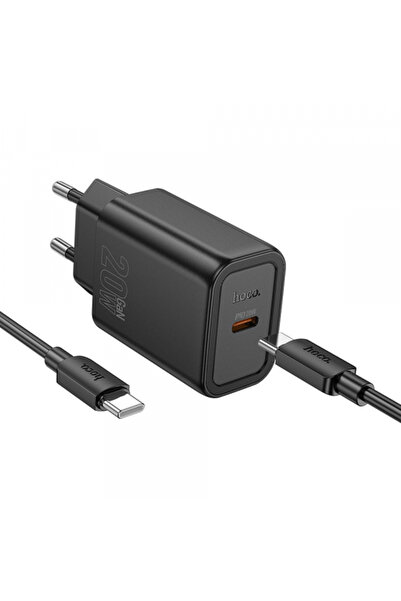 hoco. Incarcator Retea Cu Cablu USB-C HOCO N60, 20W, 3A, 1 x USB-C, Negru