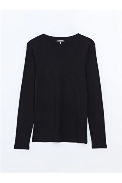 LC Waikiki M1 Sezon Black Crew Neck Women's Bodysuit