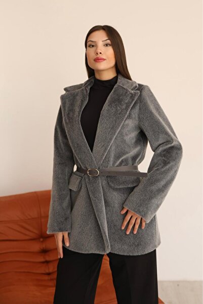 Leo Ferre Leo Ferer Women's Fox Oversize Belted Jacket