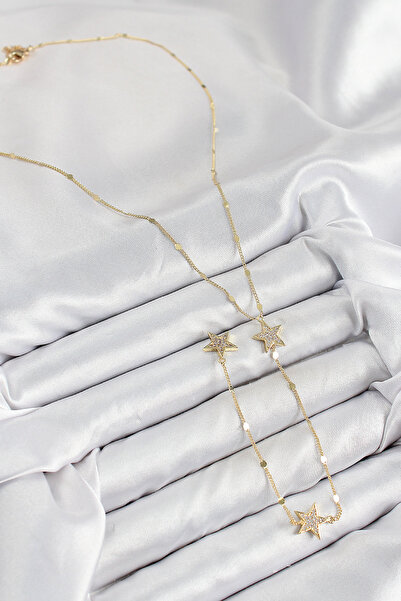 Skygo Brass Zircon Stone Star Model Gold Color Y Necklace - Tj-Bko10455