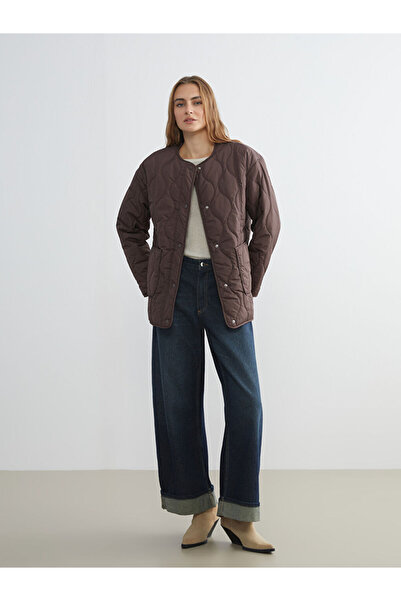 LC Waikiki Bisiklet Yaka Oversize Kapitone Kadın Şişme Mont