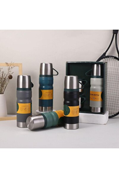 Thermohis 6158 Steel Thermos Set with 3 Cups