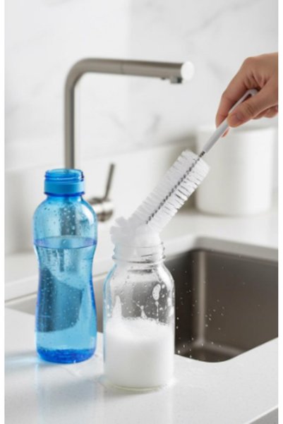 BuradaBuldun Baby Bottle and Bottle Cleaning Brush - Narrow Mouth Cleaner Brush with Sponge Tip