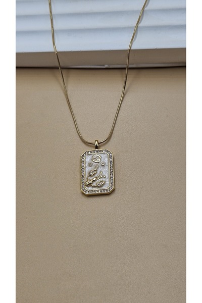 AURA قلادة من الفولاذ بعلامة السرطان