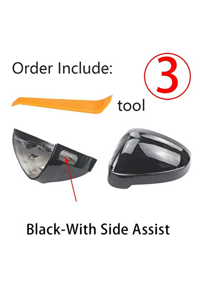 Choice3 3.Black with assist 2x Carbon Fiber Style Black Rearview Side Mirror ...