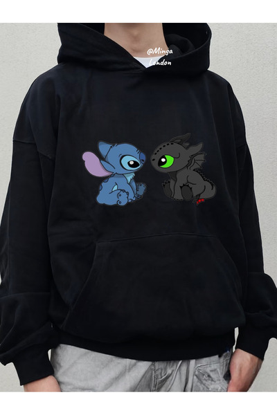 Minga London Hanorac cu imprimeu Black Dragon Love -ghostella