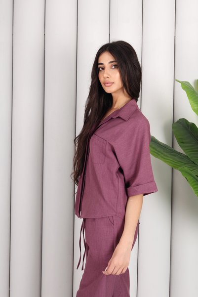 Generic Brand Blouse Pants Double Linen Suit