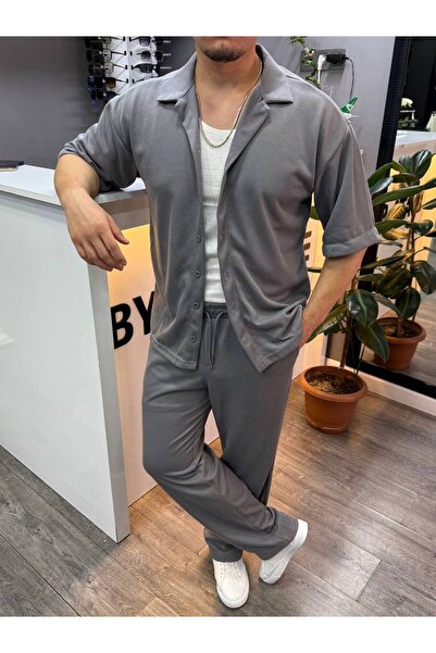 BYATA MENS STYLE Чоловіча сорочка з короткими рукавами та шнурком