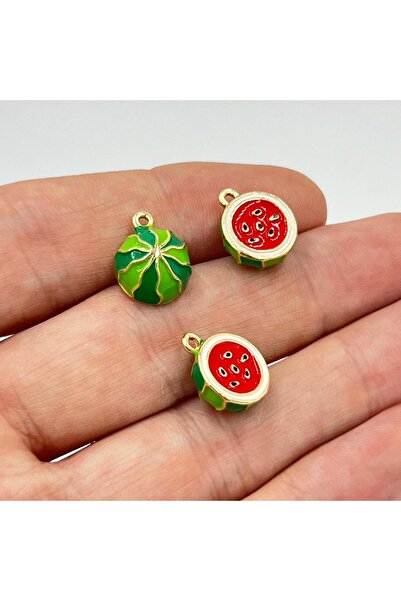 yfhobi 1 Adet - Üç Boyutlu Mineli Karpuz Desen Uç, Charm Uç, Altın Kaplama 1....