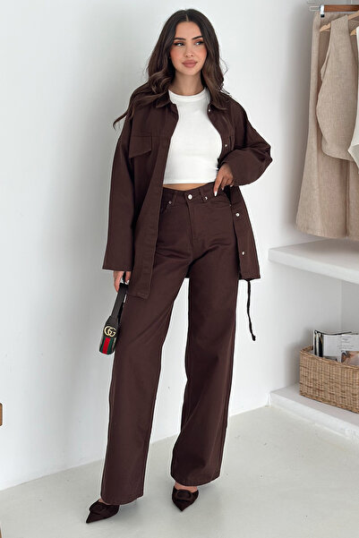 Noa Noa Kadın Ceket Pantolon Kuşak Detaylı Takım – Şehirli & Sofistike Stil