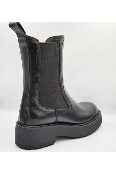 Greyder 59311 5K Siyah Hakiki Deri Lastikli Kadın Urban Chelsea Bot