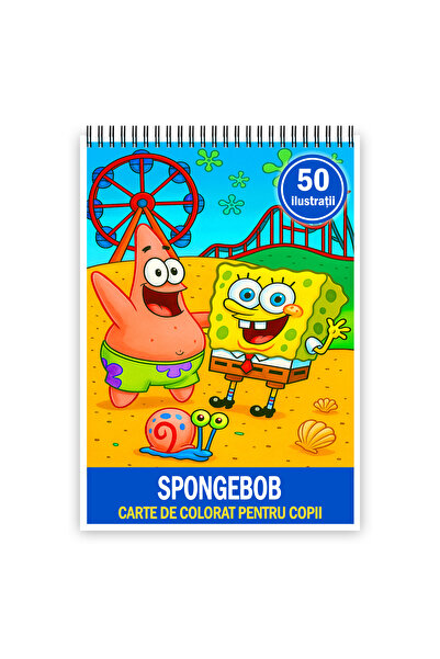 Legendary Gifts Carte de colorat pentru copii , 50 de ilustratii Spongebob, 106 pagini