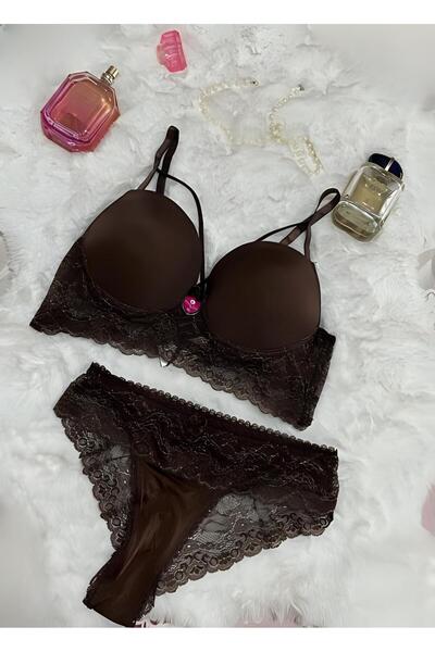 ECEM YILDIZ DANTELLİ ÇAPRAZ ASKI DOLGULU BRALET SÜTYEN KÜLOT TAKIM