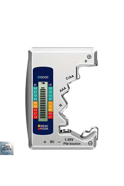 ZEN SPARK LCD Ekranlı Pil Test Cihazı - Güç Gerektirmez, Dijital Voltaj ve De...