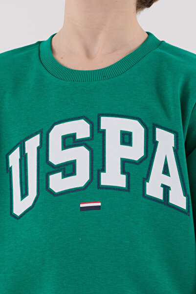 U.S. Polo Assn. Boy's Crew Neck 3 Thread Printed Top and Bottom Set