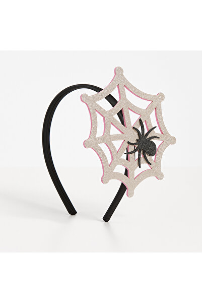 Magu Girl's Cotton Spider Web Figured Shiny Halloween Crown – Glitter Hair Accessory