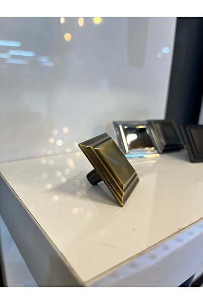 Taşkın Aksesuar Pyramid Metal Knob Handle Antique Yellow Modern Furniture Handle Cabinet Drawer Door Tv Unit Nightstand Console