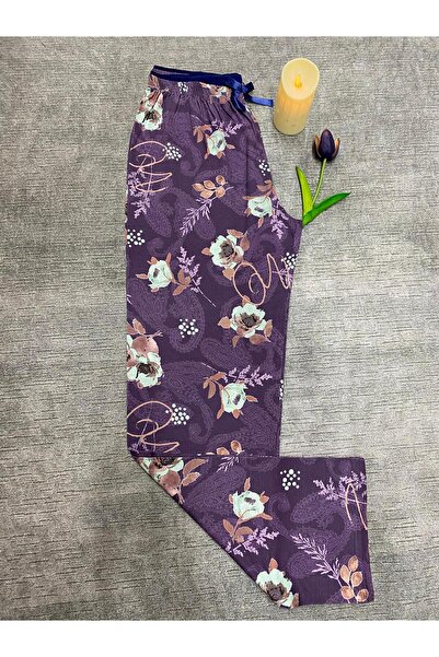 Butik Kadın Mor Desenli Pijama Altı