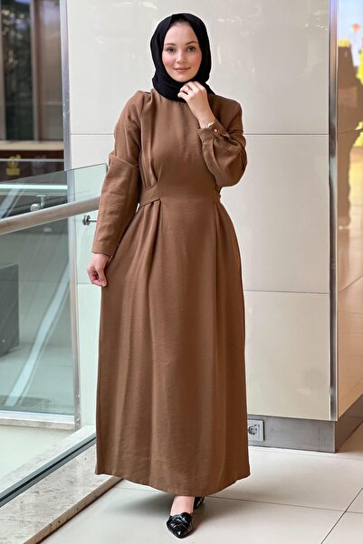 Nuss Pleated Belt Detailed Dress