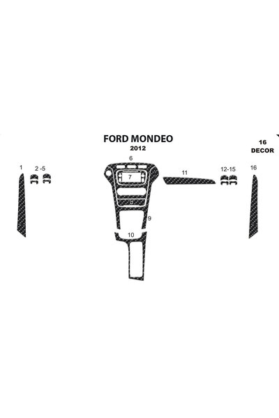Marscockpitdesign غطاء كونسول فورد مونديو 2010-2014 16 قطعة