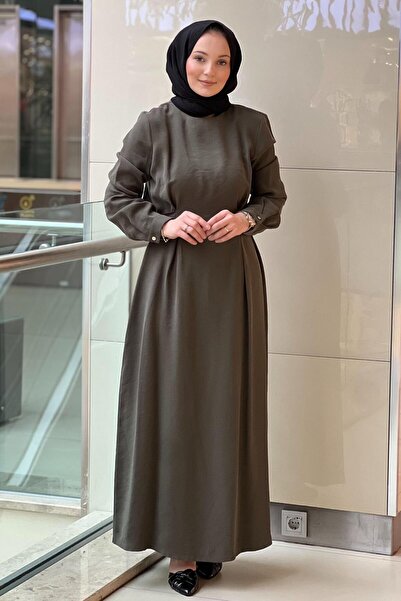 Nuss Pleated Belt Detailed Dress