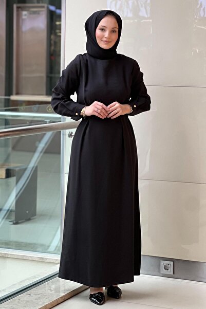 Nuss Pleated Belt Detailed Dress