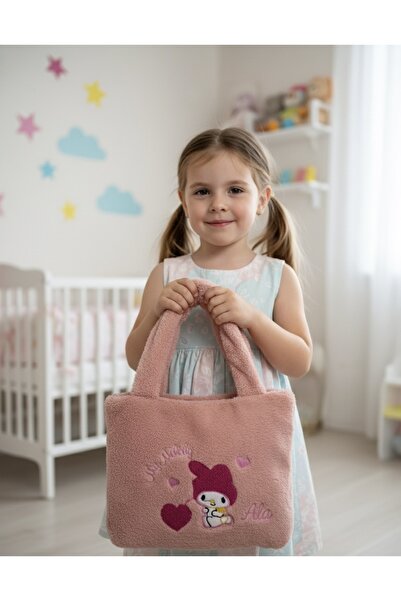 Giftify-Tr Kişiye Özel My Melody Nakışlı Pelüş Çanta
