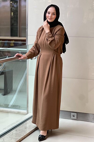 Nuss Pleated Belt Detailed Dress