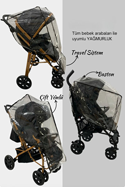MorBebe Lüx Özel Ölçü Xl Boy Bebek Arabası Yağmurluğu