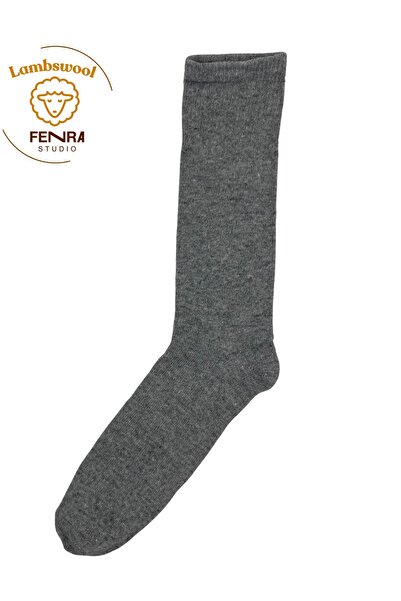 FENRA STUDIO Men's Winter Thermal Wool Warm Lambswool Gray Socks