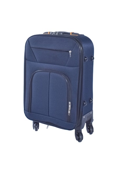 Naimeed Company Troler voiaj, Naimeed D5579L, 4 roti duble 360 grade, material textil, inchidere cifru, Albastru, 47