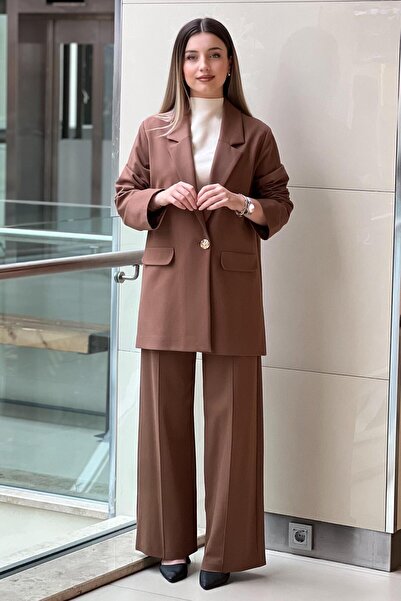 Ceremony Single Button Blazer Steel Jacket Pants Set