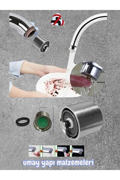 Umay Yapı Malzemeleri Dokunmatik Bas-Çek Musluk Ucu | Su Tasarruflu Perlatör Başlık – Kolay Montaj, Evrensel Uyumlu