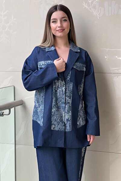 Ghisa Sequin Detailed Jacket Pants Jeans Set