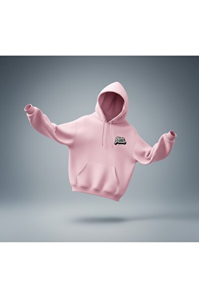 Evim Sepeti Açık Pembe "Make Yourself Proud" Baskılı Unisex Kapüşonlu Sweatshirt